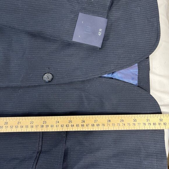 GAP BLAZER MENS 42R BLUE SUIT JACKET NWT NEW TWO BUTTON COTTON SPANDEX SUIT TOP - Picture 11 of 13
